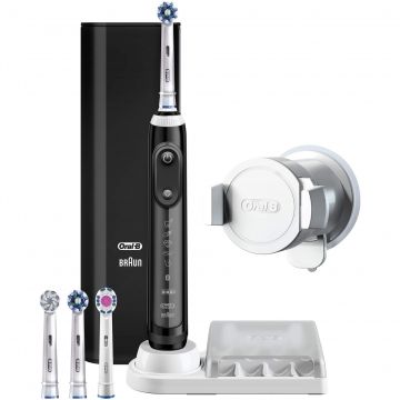 Periuta de dinti electrica Oral-B Genius 9000, 8800 oscilatii, 6 programe, 4 capete, Bluetooth, Negru