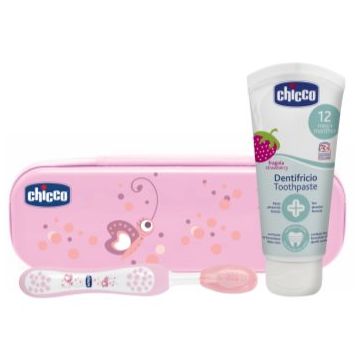 Chicco Always Smiling 12m+ set pentru îngrijirea dentară Strawberry 12 m+(pentru copii)