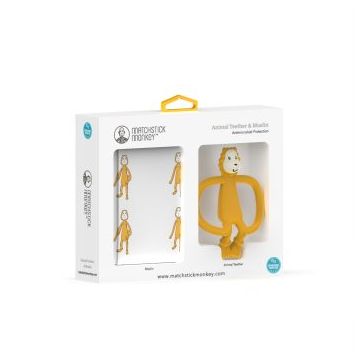 Matchstick Monkey Animal Teether & Muslin Lion set cadou (pentru copii)