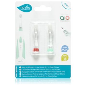 Nuvita Sonic Clean&Care Replacement Brush Heads Capete de schimb pentru baterie sonic periuta de dinti pentru bebeluși