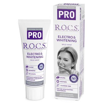 Pasta de dinti R.O.C.S. PRO Electro & Whitening, 74gr