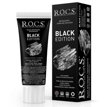 Pasta de dinti R.O.C.S. Whitening Black Edition, 74gr