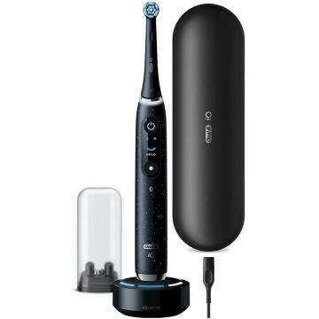 Periuta de dinti electrica Oral-B iO Series 10 Stardust, Bluetooth, Curatare 3D, Inteligenta artificiala, 7 moduri (Negru)