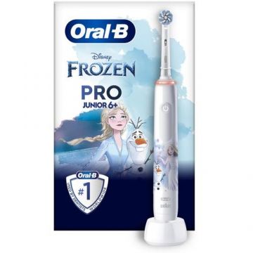 Periuta de dinti electrica Oral-B Pro 3 Frozen, 2 moduri periaj, Timer, 1 capat inclus (Alb)