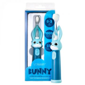 Periuta de dinti electrica Vitammy Bunny, pentru copii 0-3 ani, roz/ albastru - Roz