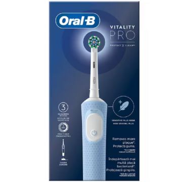 Periuta electrica cu 3 programe si 1 capat de periaj Oral B Pro Curatare 3D Albastru, 1 bucata, Oral-B