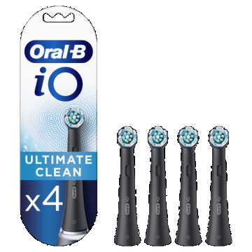 Rezerve periuta de dinti electrica Oral-B iO Ultimate Clean, compatibile doar cu seria iO, 4 buc, Negru