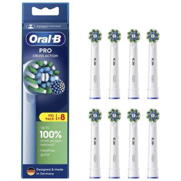 Rezerve periuta de dinti Oral-B Pro EB50RX Cross Action, 8 bucati (Alb)